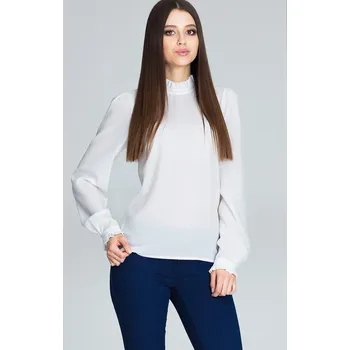 Dámská halenka Hladká smetanová halenka M595 Velikost: XL