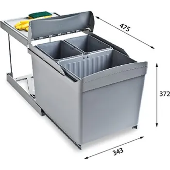 Odpadkový koš Odpadkový koš, Albio 30, 1x16l - 2x7,5l
