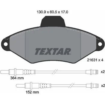 Brzdová destička Sada brzdových destiček, kotoučová brzda TEXTAR 2163102