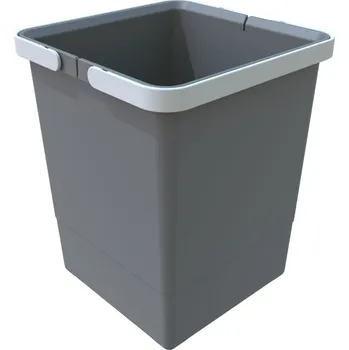 Odpadkový koš Plastový koš Elletipi s rukojeťmi Cover MEDIUM, 10 L, šedý, 28 x 22,5 x 22,5 cm