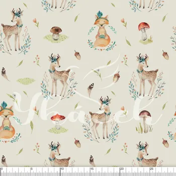 Zakázkový tisk, softshell, kočárkovina... Boho zvířátka Látky k tisku: Microfirba