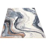 Moderní kusový koberec Ragolle Argentum 63618 8656 Abstraktní modrý krémový Rozměr: 133x195 cm