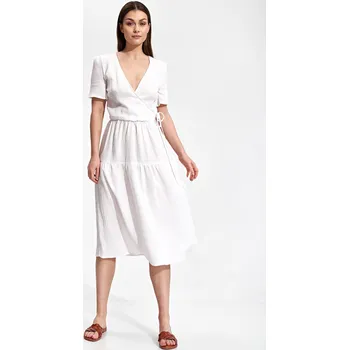 Dámské šaty Bílé lehké letní šaty M872 White Velikost: XL