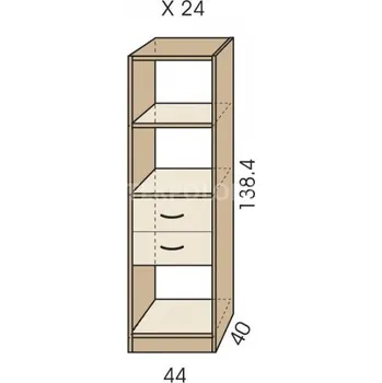 regál Regál se zásuvkami JIM 5 X 24