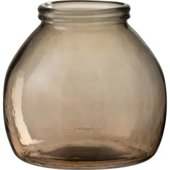 Váza Skleněná světle hnědá váza baňka - Ø 21*20 cm
