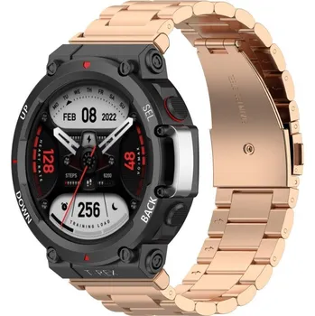 Ostatní příslušenství k chytrým hodinkám eses Kovový řemínek pro Amazfit T-Rex 2 - Růžovo zlatý