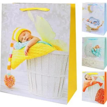 Dárková taška Dárková taška baby glitter vel.L (41,5x30x12cm) mix druhů