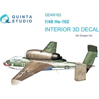 Plastikový model Quinta studio 1/48 He 162 3D-Printed & col.Interior (DRAG)