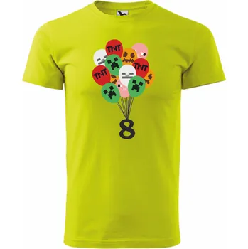 Pánská móda ON-DESIGN Narozeninové tričko s kostičkovými balónky Velikost: 2XL, Barva: limetková