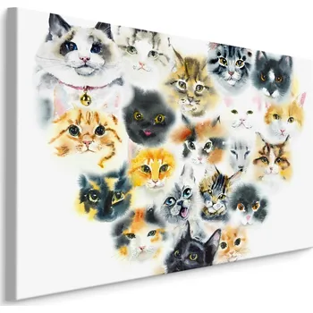 Dekorativní polštářek MyBestHome BOX Plátno Srdce Z Koček Varianta: 30x20