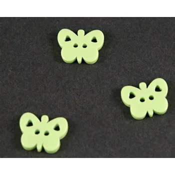 umělá květina Knoflík ve tvaru motýlka - hráškově zelená - rozměr 1 cm x 1,3 cm
