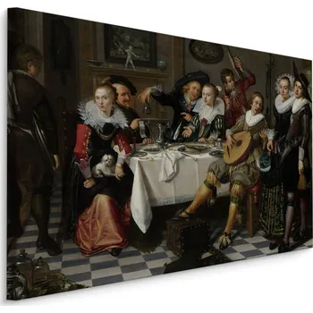 Obraz MyBestHome BOX Plátno Reprodukce Isaaca Elyase "Merry Company". Varianta: 30x20