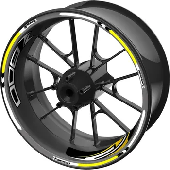 Polep vozidla sada barevných proužků EASY na kola Kawasaki Z800 žlutá