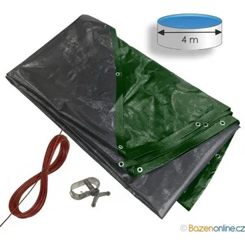 bazénová plachta Zimní plachta 5 m na bazén o průměru 4 m zeleno-černá