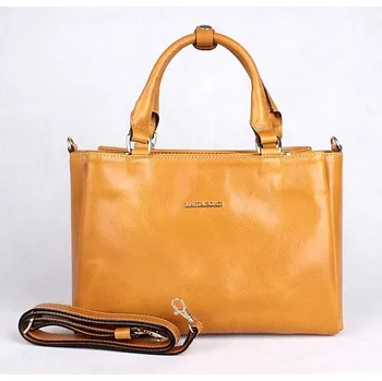 Kabelka Luxusní tříoddílová dámská kabelka do ruky Marta Ponti no. 6204 hořčicová