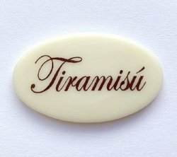 Čokoládová dekorace - TIRAMISU /bílá čokoláda - 390 ks