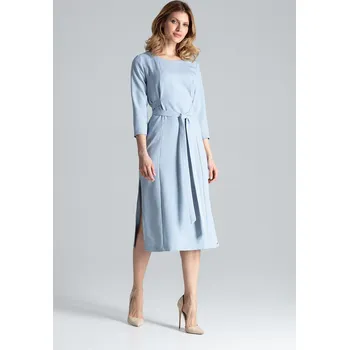 Dámské šaty Modré šaty s mašlí M631 Light Blue Velikost: M