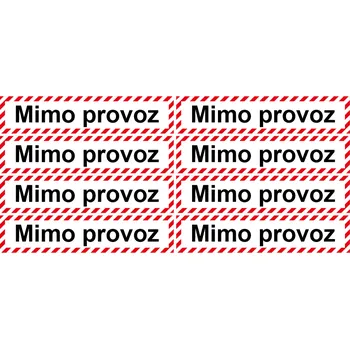 Značení Mimo provoz - arch samolepící PVC fólie 70x15mm arch 8ks