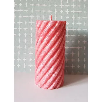 Svíčka Spirála malá, Barva červená, Vůně svěží aloe