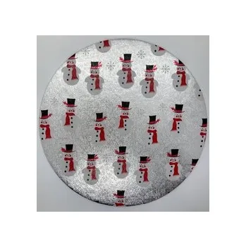 Vánoční dekorace Dortová podložka kruh vánoční - SNĚHULÁK /C 25 cm