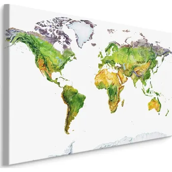 Obraz MyBestHome BOX Plátno Fyzická Mapa Světa Varianta: 30x20