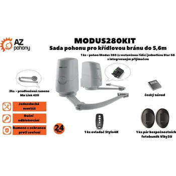 Pohon brány Modus280 Kit - sada rychlých pohonů pro křídlovou bránu do 5,6 m