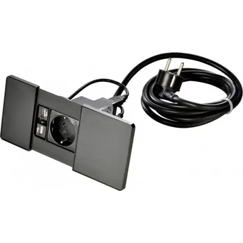 Elektrická zásuvka Asa Elektrická zásuvka VersaPad 1x230V 1x RJ45 1x USB / černá