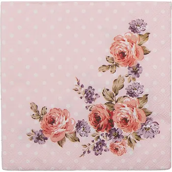 Papírový ubrousek Růžové papírové ubrousky s růžemi Dotty Rose I - 33*33 cm (20ks)