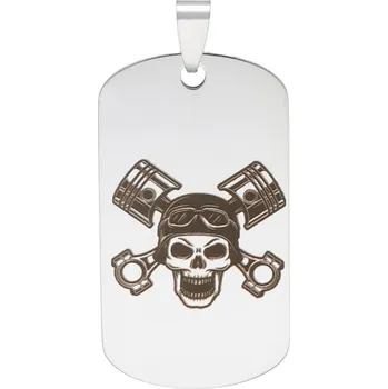 Náramek Doria Plotýnka z oceli stříbrná LEBKA F405