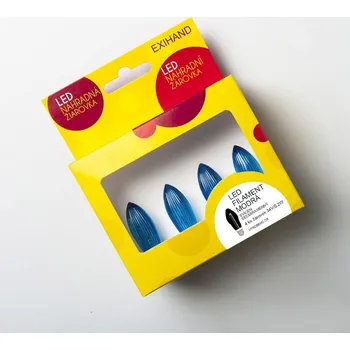 Žárovka Blistr Exihand 4 žárovky pro svícen LED FILAMENT 34V modré