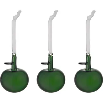 Iittala Skleněné ozdoby jablíčka Oiva Toikka, zelené / 3ks