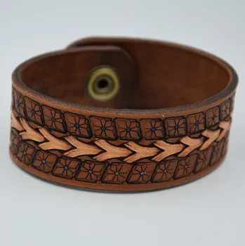 Kožený náramek 8 (originální ruční výrobek ze Slovácka)