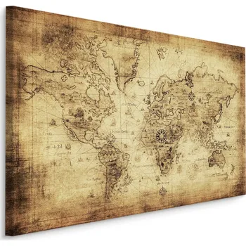 Obraz MyBestHome BOX Plátno Stará Vintage Mapa Světa Varianta: 30x20