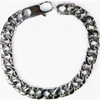 Náramek Pánský náramek z chirurgické oceli s křížkem