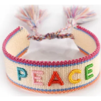 Náramek KRÉMOVÝ PLETENÝ NÁRAMEK HICHIC Peace