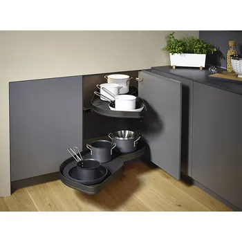 Nábytkové kování KES LeMans II koše ARENA pure 450mm levý - antracit dno/reling antracit 260393 (KES 260393 LeMans II koše Arena Pure 450mm levý - antracit dno/reling antracit)