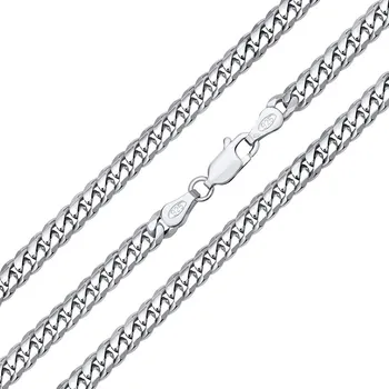 Řetízek Stříbrný řetěz CURB Pancer 5 mm - rhodiovaný TTTN40CURB