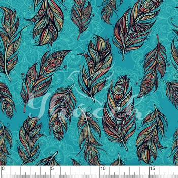 Fleece antipiling, Peříčka a mandaly na tyrkysové