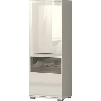 Knihovna Vitrína PIANO V60V-1KS/PN béžová lesk