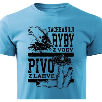 Pánské tričko Zachránce Barva: Tyrkysová, Velikost: L