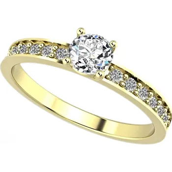 Prsten SOLUNA Noblesní zlatý prsten se zirkony ELIANA žluté zlato MATERIÁL: ZLATO ŽLUTÉ, KAMENY: Zirkon, VELIKOST: 49 - 15,6 mm