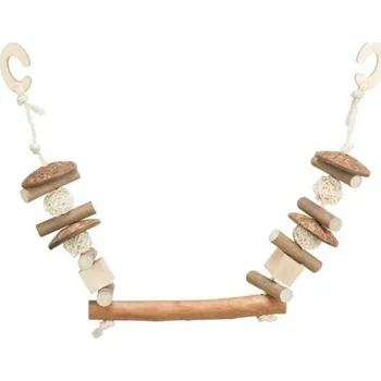 Pro ptáka Okusovací houpačka do voliéry, 20 x 30 cm, kokos/dřevo, ratan