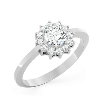 Prsten SOLUNA Zářivý zlatý prsten se zirkony DAHLIA bílé zlato VELIKOST: 57 - 18,1 mm