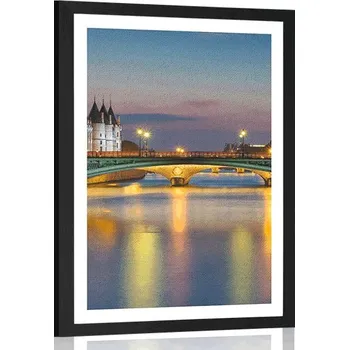 Plakát Dovido Plakát s paspartou noční Paříž