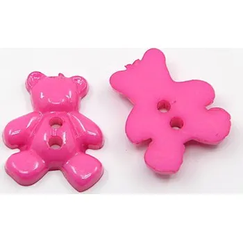 Knoflík SADA 2 kusy - dekorativní knoflík Růžový Medvídek Teddy Bear