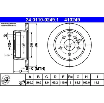 Brzdový kotouč Brzdový kotouč ATE 24.0110-0249.1