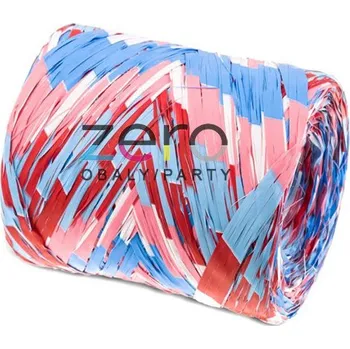 Stuha Lýko umělé RAPHIA 200 m - tónovaná červená/růžová/modrá