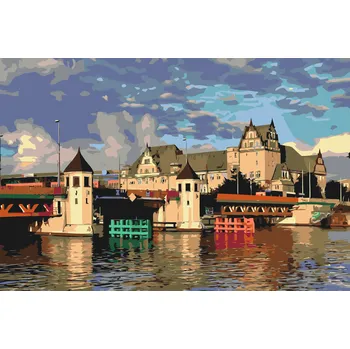 Malování podle čísel - Most Štětín Velikost: 40x60cm, Rámování: Pouze srolované plátno