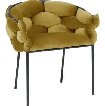 Jídelní židle Křeslo černá/žlutá NORTE VELVET