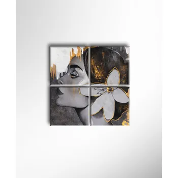 Obraz Malvis ® Obraz Malovaný obličej ženy ROZMĚR (šířka x výška): čtyřdílný čtverec 80x80 cm